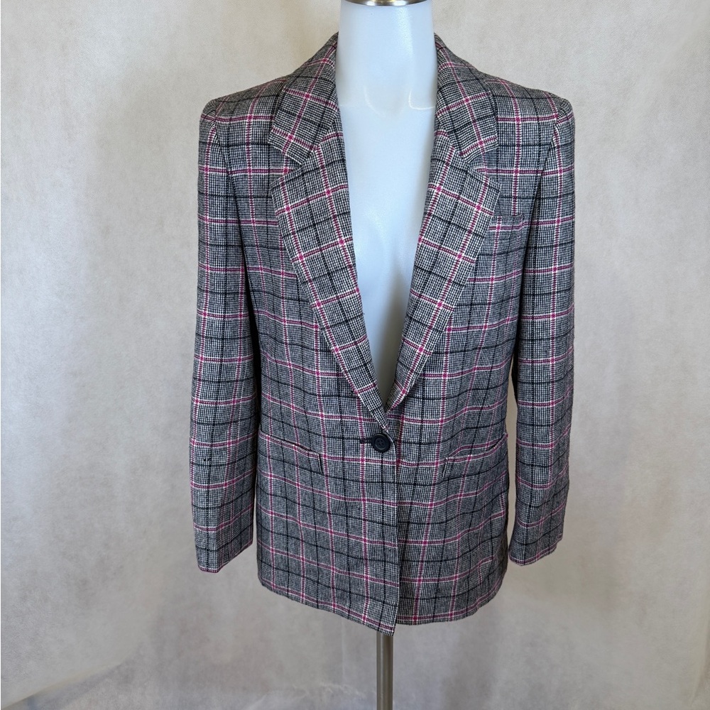 Vintage Pendleton Petite Wool Plaid Blazer USA 6P